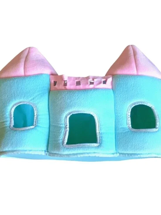 Justice Plush Stuffed Animal Castle Storage Holder - Blue And Pink