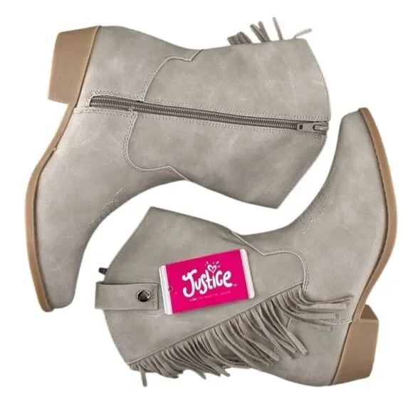 Justice Girls Cowgirl Western Boots With Fringe Size 2