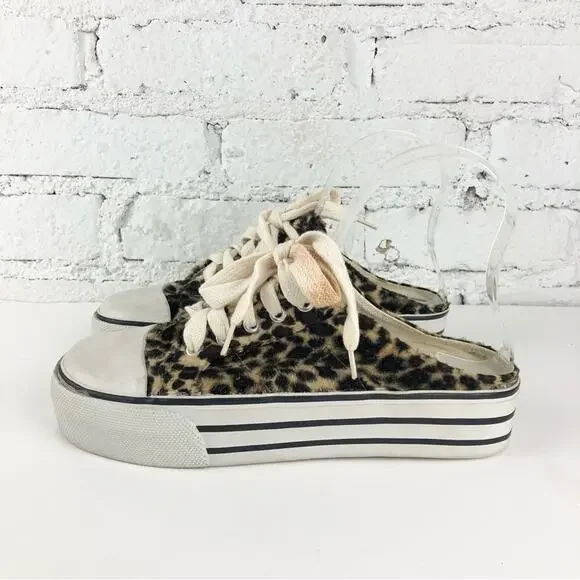 Vintage 90's No Boundaries Faux Fur Platform Slide Sneakers