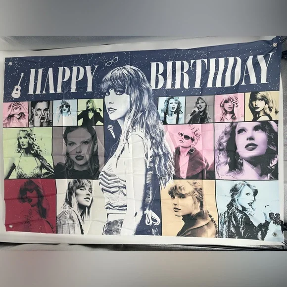 Taylor Swift Happy Birthday Backdrop Banner 3x5Ft