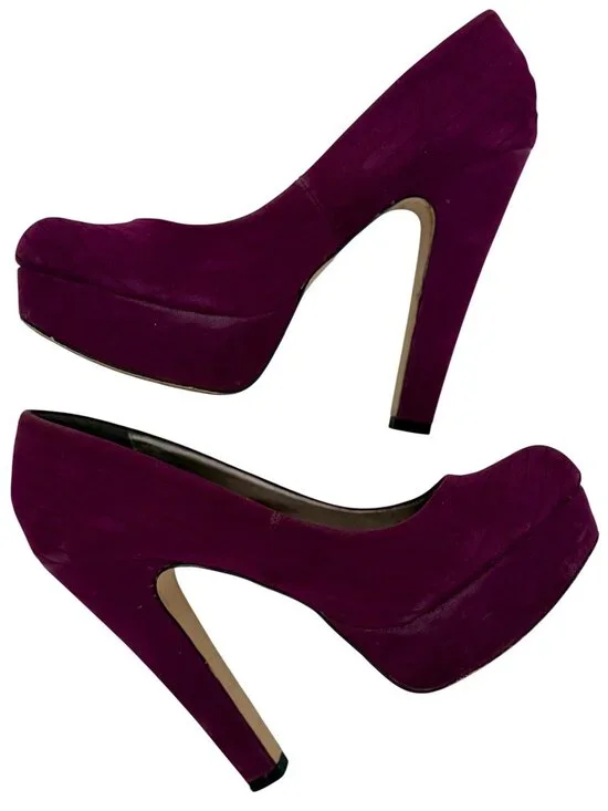 VTG JustFab Purple Platform Block Heels 9 | Vampy Baddie Indie Sleaze McBling