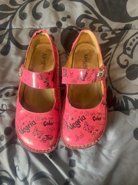 Alegria Women’s Pink Mary Jane with Playful Print