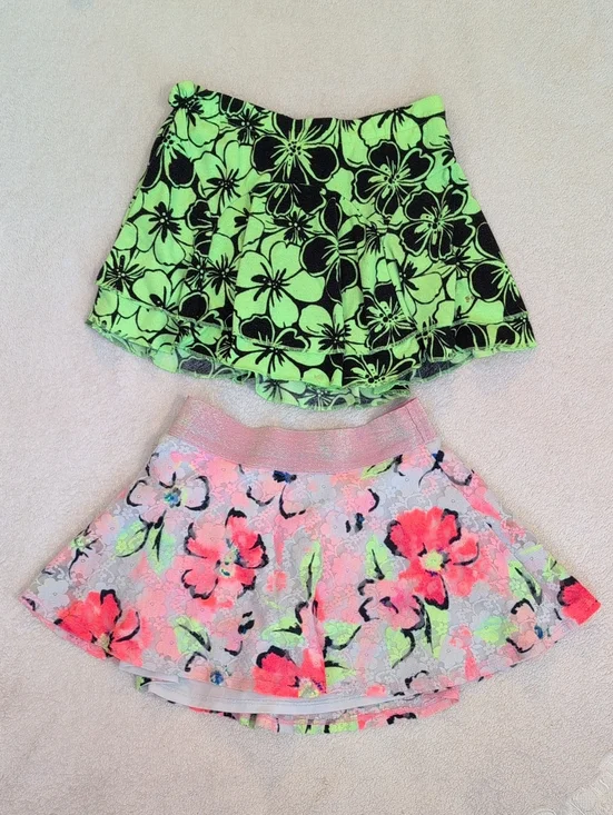 Justice Girls Floral Skirt Bundle Size 10 2 Piece Elastic Waist Lot