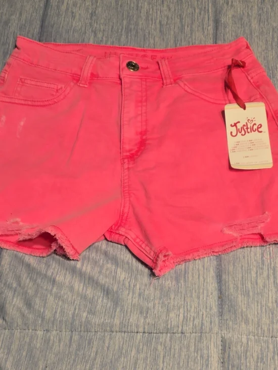 Justice Neon Pink Denim Jean Shorts