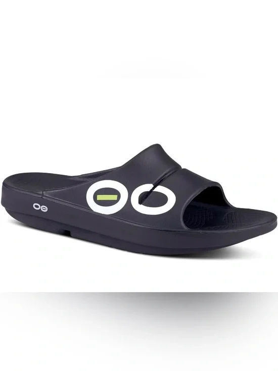 OOFOS Unisex OOahh Recovery Slide Sandals Women's-7, Men's-5, Black. New
