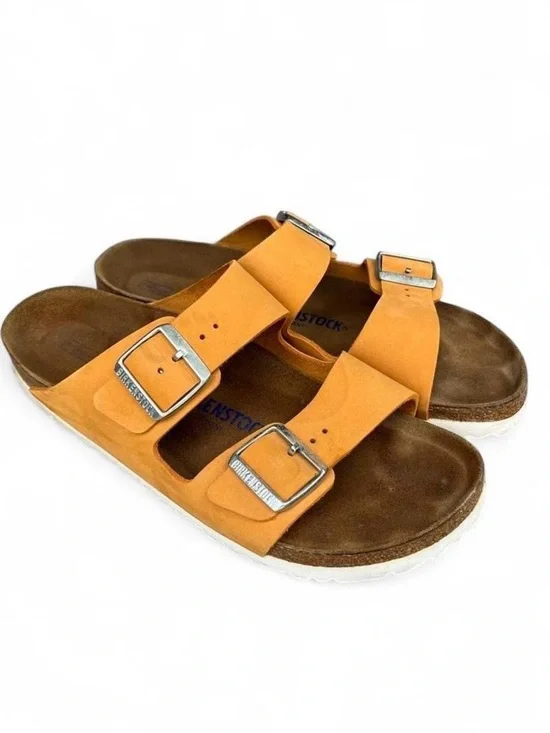 Birkenstock Arizona Soft Footbed Apricot Nubuck Sandals EU 41 Women's 10 Men's 8