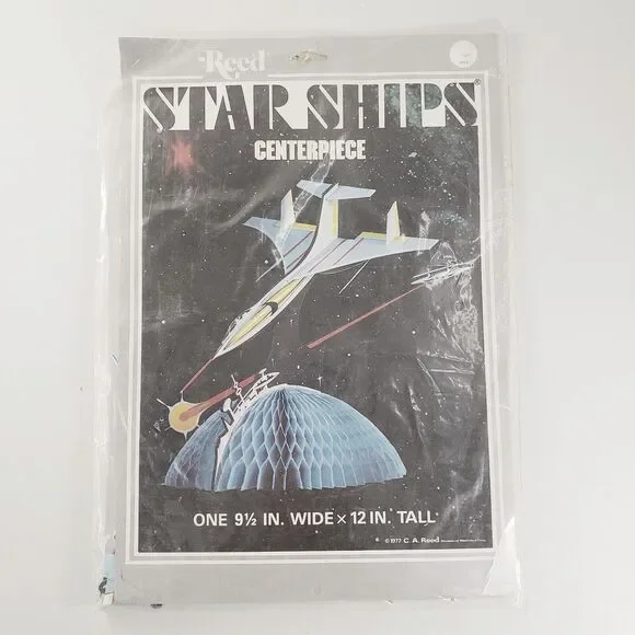 Vtg Star Ship Centerpiece Honeycomb Tissue 1977 Party Supply Atomic Space Retro