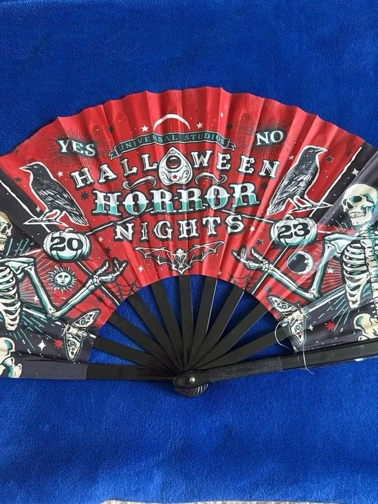 Brand new!!! Without tag universal Halloween Horror Nights Red Folding Fan 2023