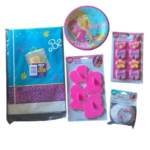 Vintage Barbie Party and baking Supplies NEW