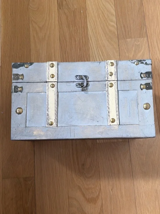Silver Decorative Party Chest Box - Elegant Metallic Storage