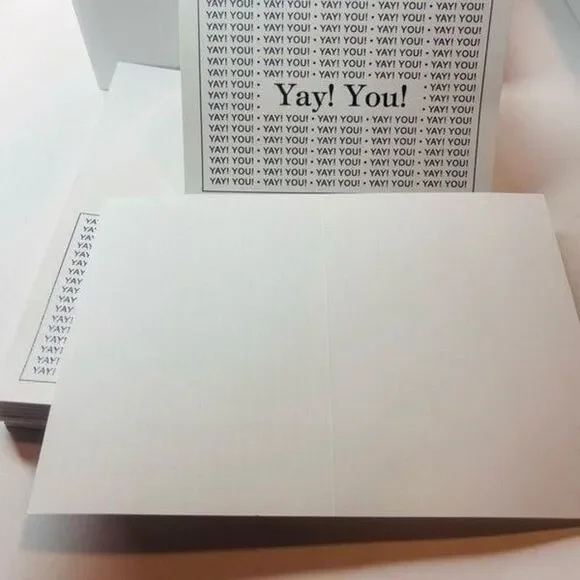 Yay!you! Embossed graphics cards 80cards 80 envelopes 6”x4” white