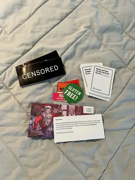 Cards Against Humanity 12 Days of Holiday Bullshit Day 2 Reusable Sticker Set
