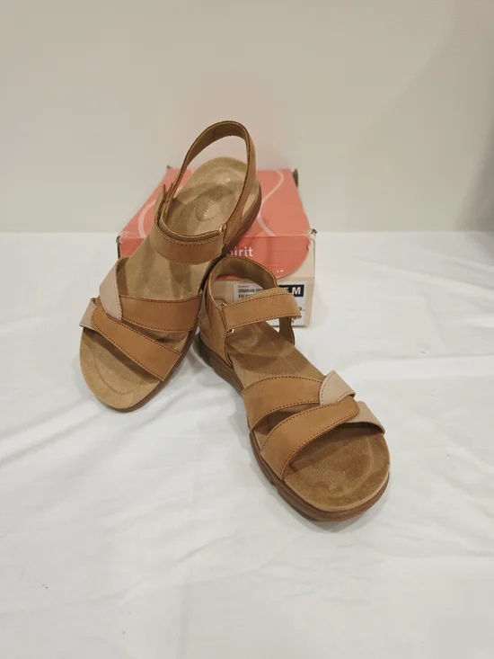 Easy Spirit Women's Semarian Two-Tone Rust Tan Slingback Sandals