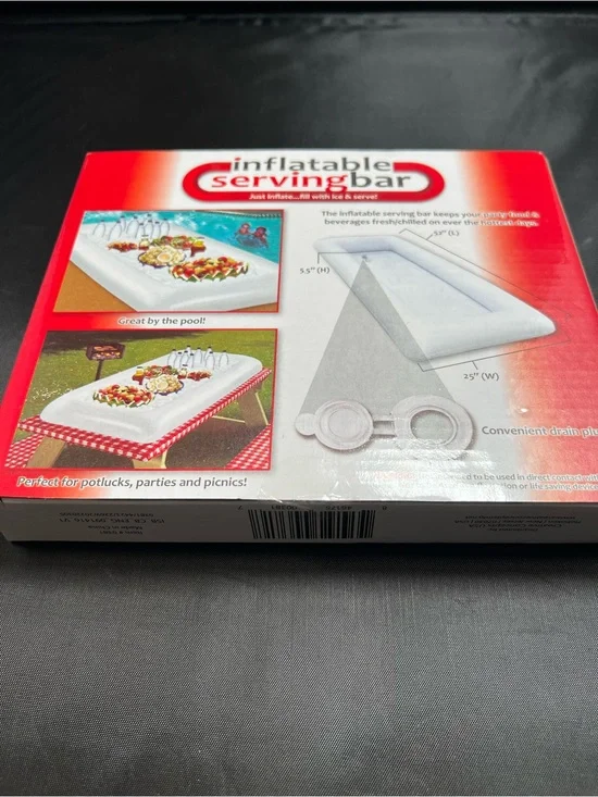 Inflatable Serving Bar Buffet Cooler 52” x 25” Party Food & Drink Ice Tray BBQ