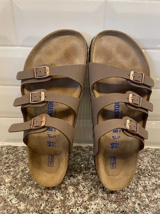 Women's Birkenstock Florida Birko-Flor Nubuck Soft Footbed Sandal SZ 40/9-9.5