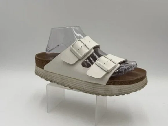 Birkenstock Papillio Sandals Womens US 8 EU 39 White Birko Slides Slip On