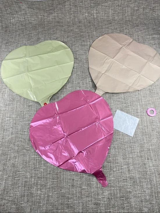 Metallic Pink, Pale green, warm pink Heart Foil Balloons - 15 pack