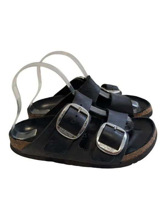 Birkenstock Arizona Big Buckle Exquisite Black Leather Sandals 37 US 6 Narrow