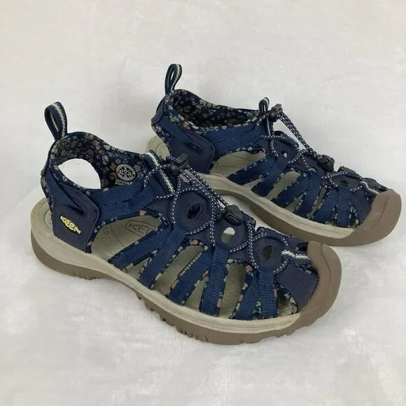KEEN Sandals Women’s Size 8 Navy Blue Floral Outdoor Shoes Waterproof Hiking