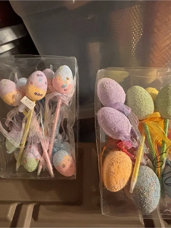 Pastel Easter Egg Picks - Assorted Pink, Purple, Yellow, Blue, Green