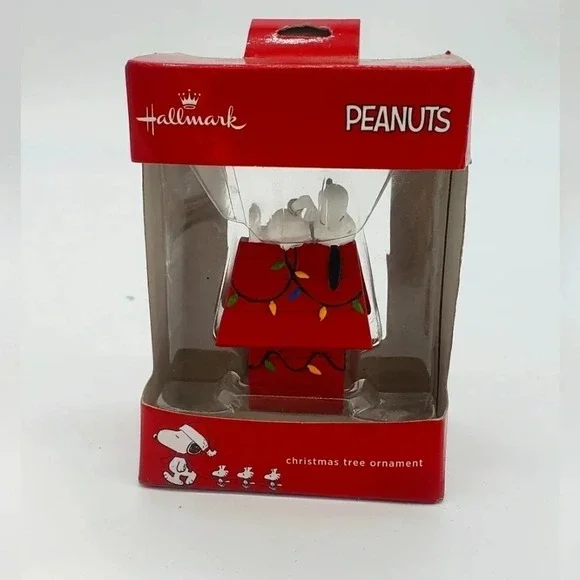 HALLMARK PEANUTS SNOOPY ON DOGHOUSE CHRISTMAS LIGHTS ORNAMENT~1ST PRIZE
