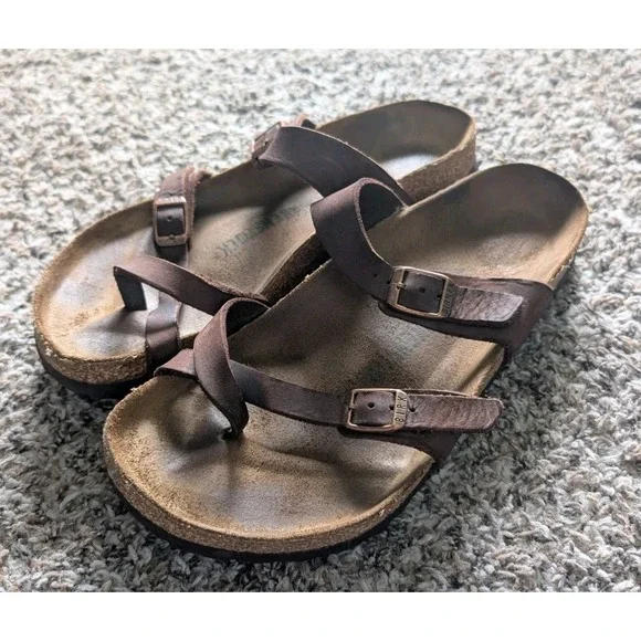 Birkenstock Mayari Sandals Brown Leather Women's 40 US 9.5