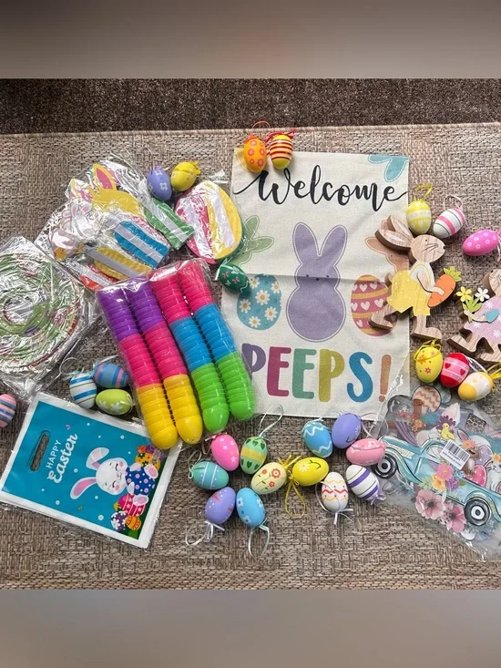 Lot of Easter Decorations and Party Supplies