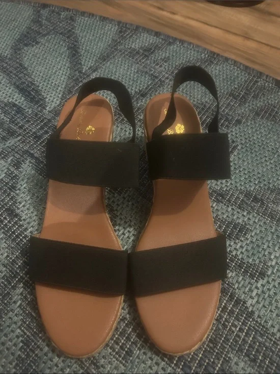 Tommy Bahama Black Strap 3” Wedge Sandals