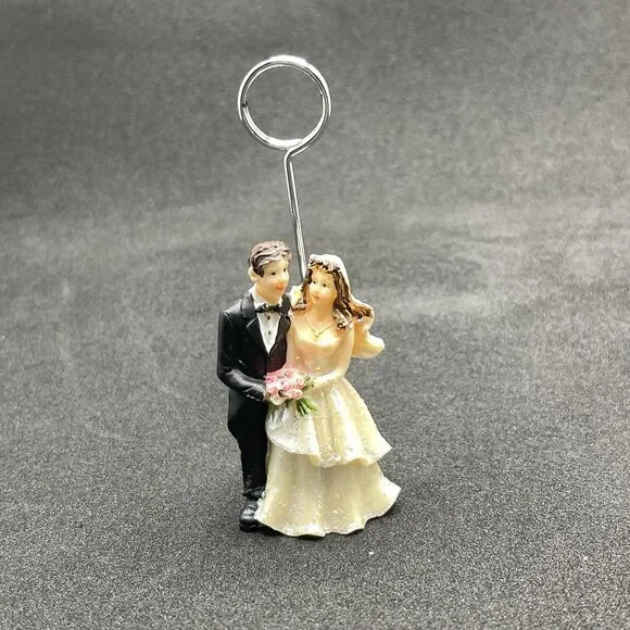 VTG Wedding Couple Bride Groom Place Card Holder, Set of 10, 3 Broken