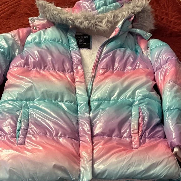 Justice Kids Multicolor Puffer Jacket