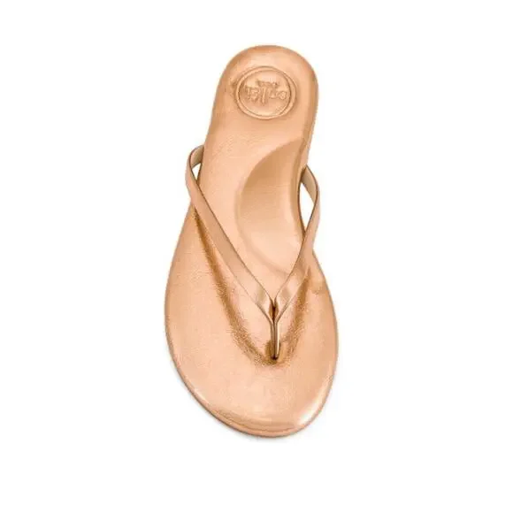 Solei Sea Women's Metallic Gold Copa Flip Flop Sandals Size 9
