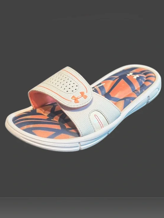 Under Armour Youth White Slide Water Sandals Sz 2