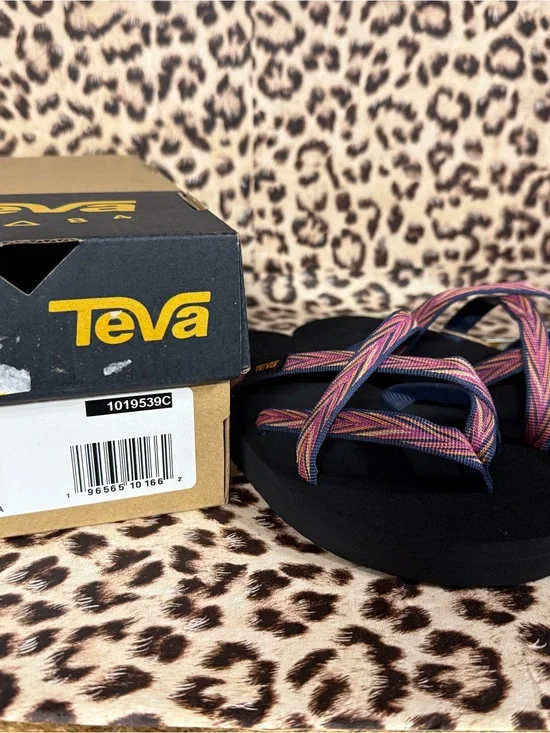 Teva Black Sandals with Pink and Blue Straps size 3