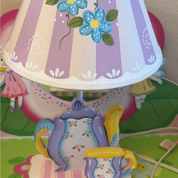 Cute Purple Tea Party Table Lamp - Home Party Supplies