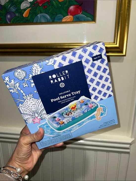 Lilly Pulitzer 💦 Inflatable Pool Serve Tray - Blue & White