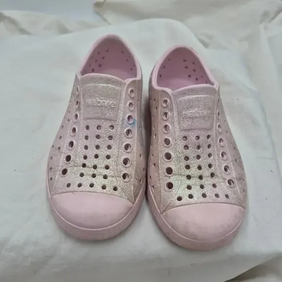 Native Jefferson Slip-on Sneakers Shoes Kids Pink size C8