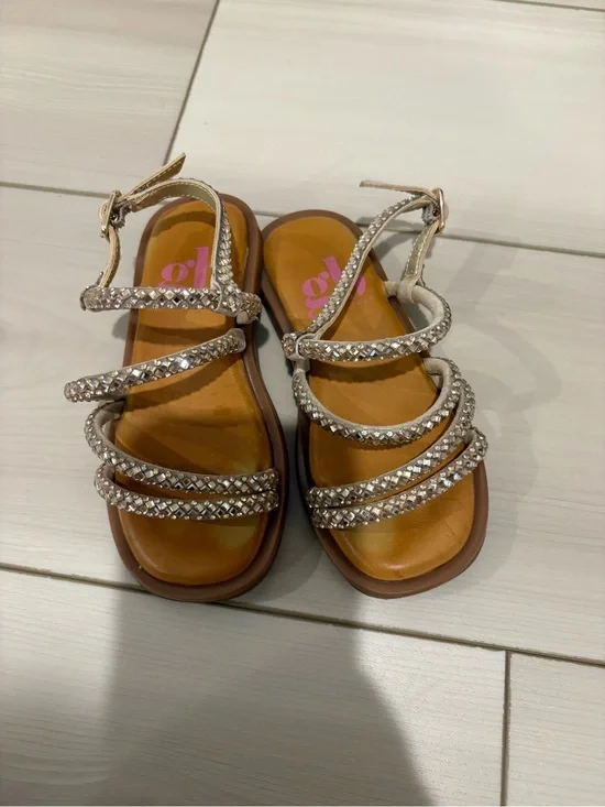 Giani Bini Girls' Embellished Strappy Sandals - Gold