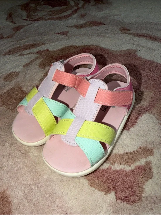See Kai Run Girls Pastel Strappy Sandals in Pink, Mint, Yellow