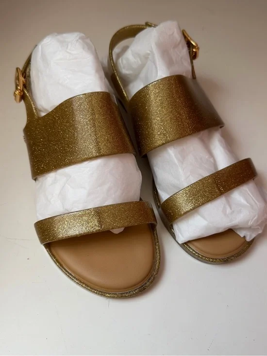 Mini Melissa mel Dreamed by Melissa Gold Glitter Jelly Sandals