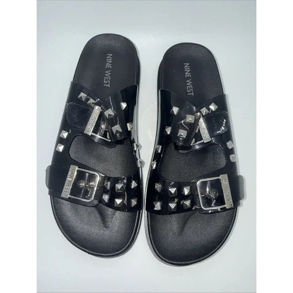 Nine West Gail Jelly Studded Girls Sandals Size 3