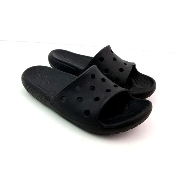 Crocs Classic Slide Youth Size 4Y Black Slip On Comfort Slide Sandals