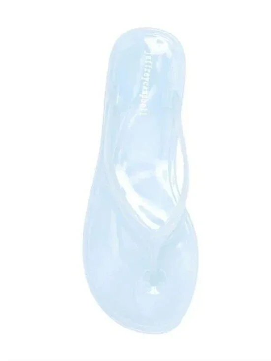 Free People Clear Light Blue Jelly Flip Sandals