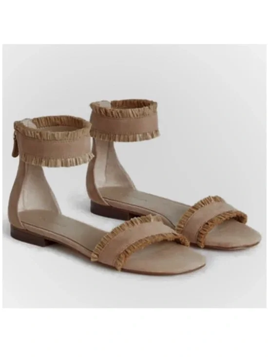 Ann Taylor Fern Raffia Suede Sandals