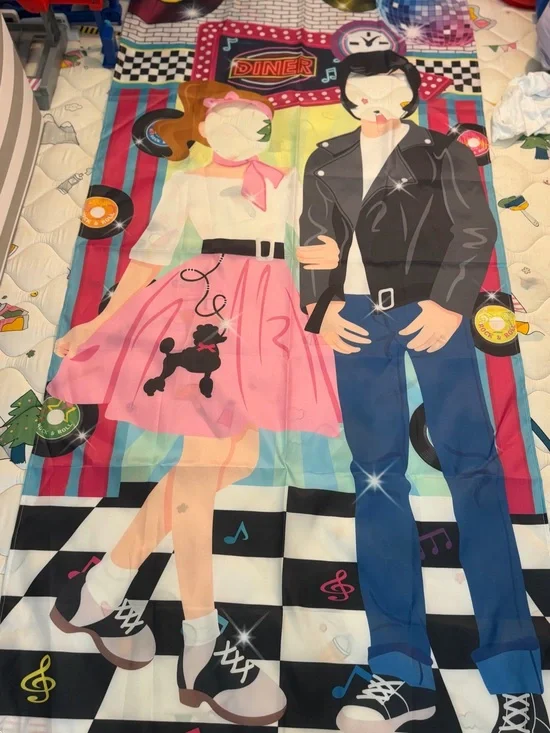 retro 1950s themed photography backdrop