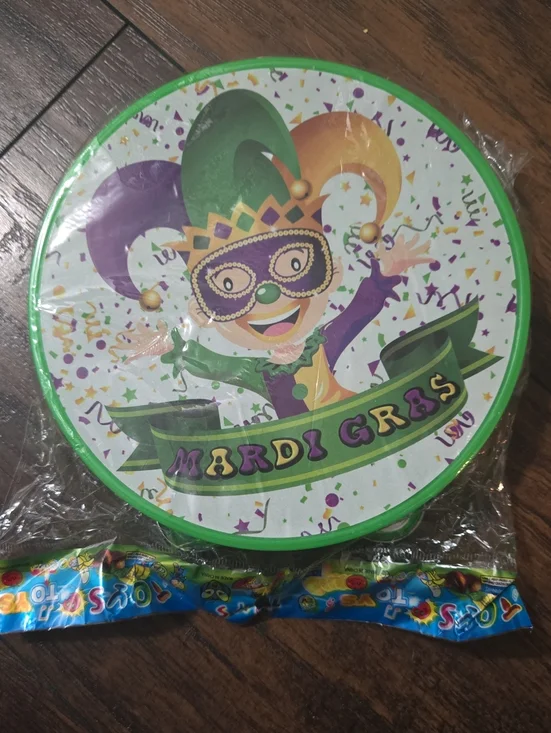 Mardi Gras Jester Party Tambourine - Green