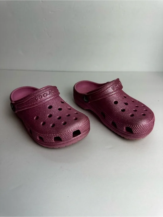 Crocs Clogs Glitter Pink Children's Size 12 Shoes Waterproof Lightweight