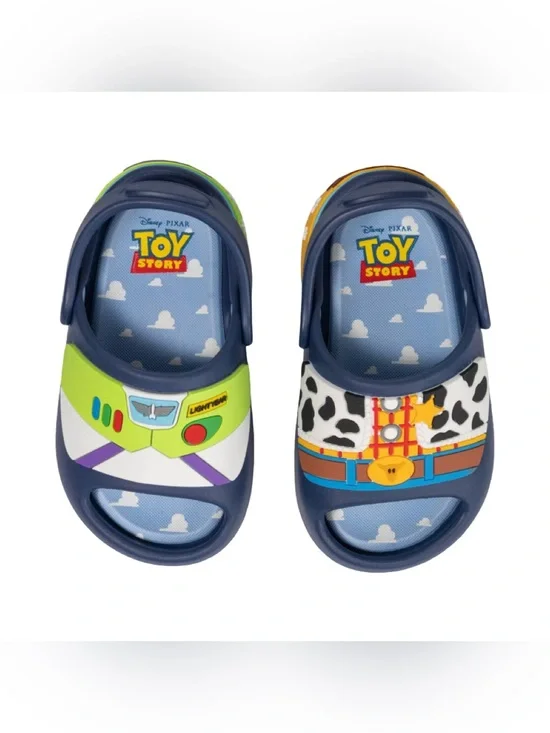 Toy Story Toddler Boys' Cosplay Comfort Slides - Navy Blue Size 12