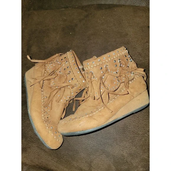 Justice fringe western style boots girls size‎ 1