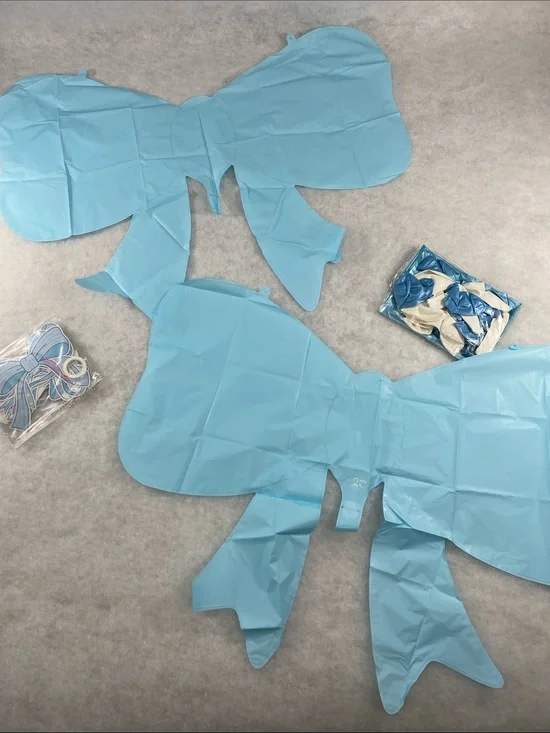 Giant Light Blue Bow Party Balloon Kit