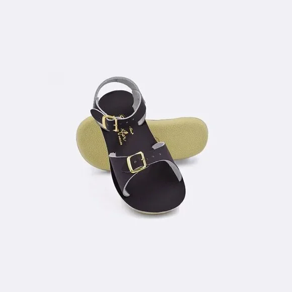 Salt Water Sandals Toddler/Baby Girl Size 3 Hoy Shoe‎ Surfer Patent Brown NEW